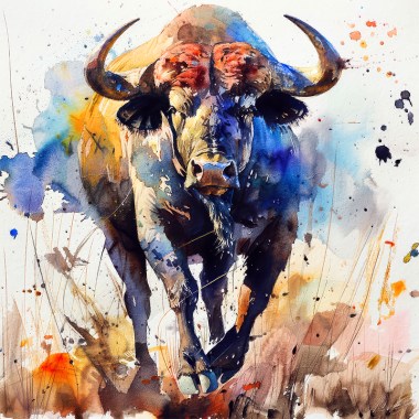 Stier Art Aquarel